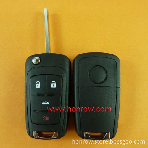 Buick filp car key blank with 3+1 panic button(Hu100 blade),replacement car case/Key fob/Key cover